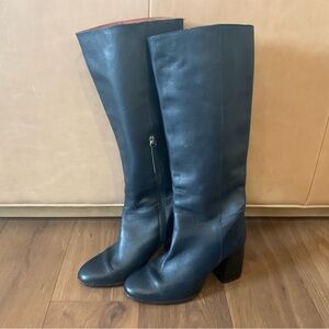 Angel Alarcon Navy Knee Boots